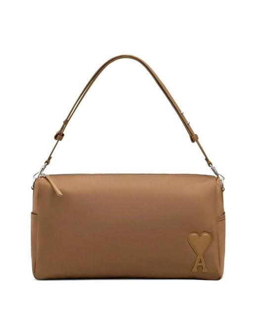 AMI Brown Large Marcel Shoulder Bag