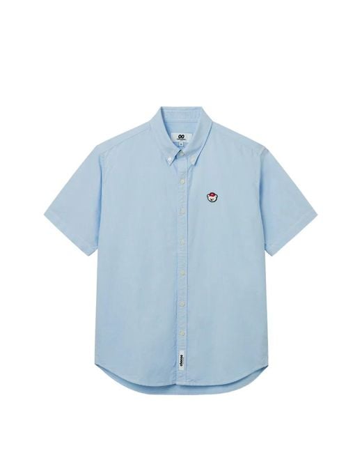 Chocoolate Blue Buttoned Embroidered Shirt for men