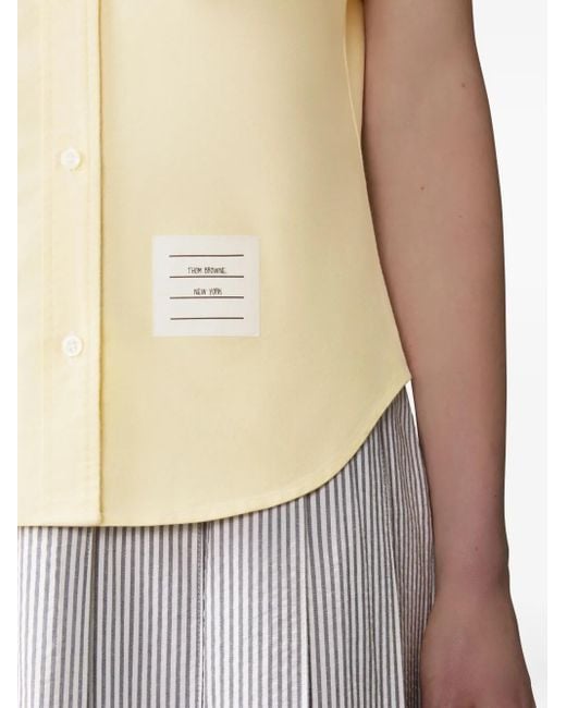 Thom Browne Natural Pach-Pocket Short-Sleeve Shirt