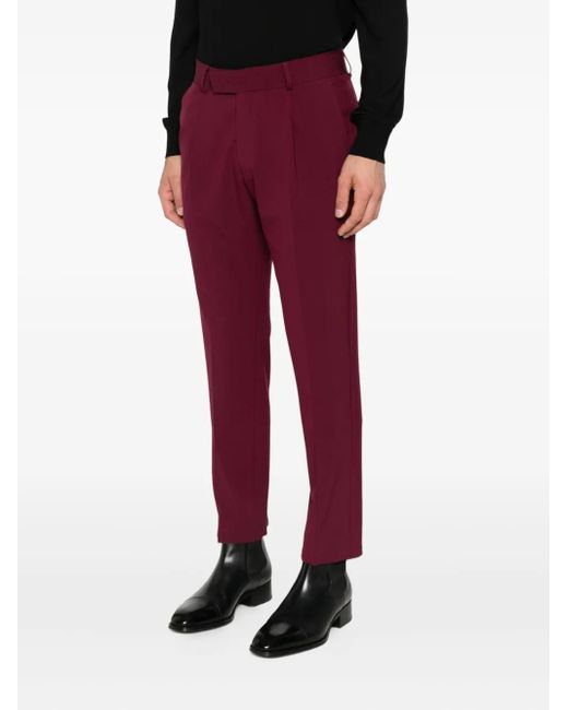 Karl Lagerfeld Red Pleated Side-Pocket Trousers for men
