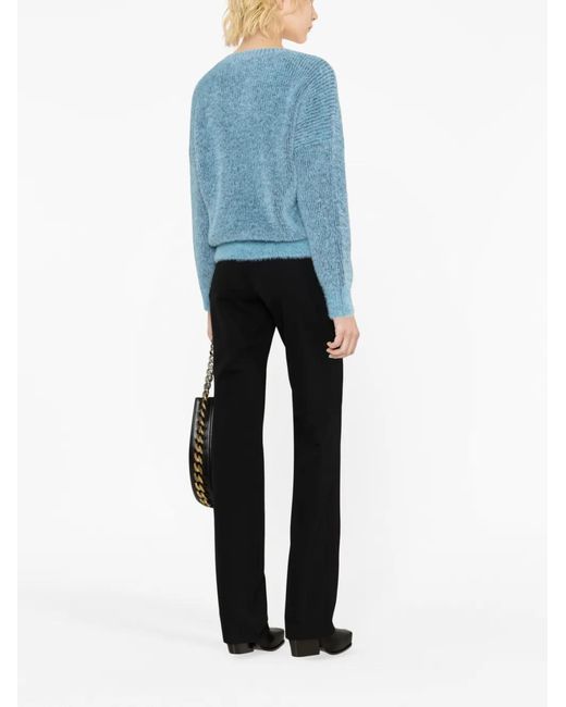 Stella McCartney Blue Crew-Neck Knitted Jumper