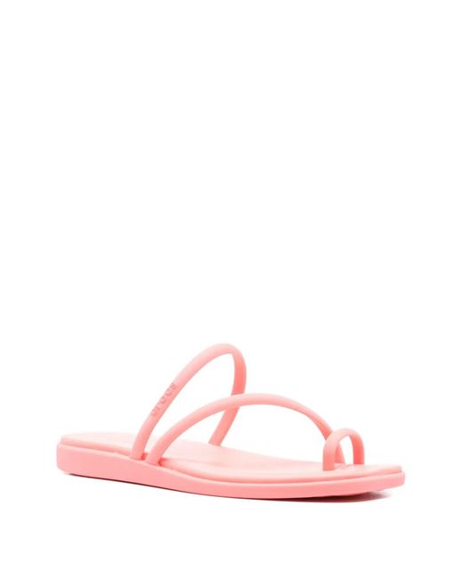 CROCSTM Pink Miami Open-Toe Strap Flat Sandals
