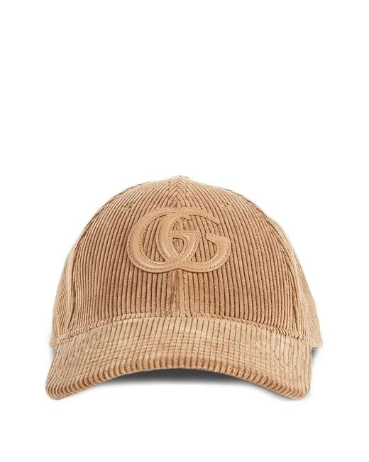 Gucci Natural Corduroy Logo Baseball Hat for men