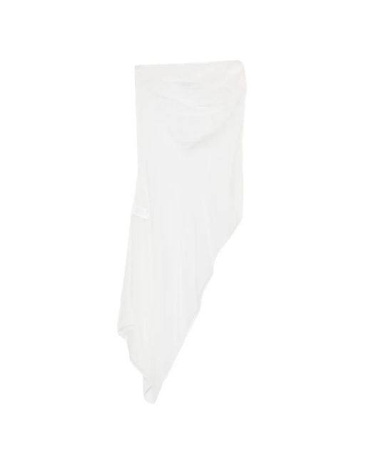 Patrizia Pepe White Asymmetric Draped Pareo