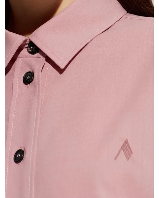 The Attico Pink Diana Shirt With Logo