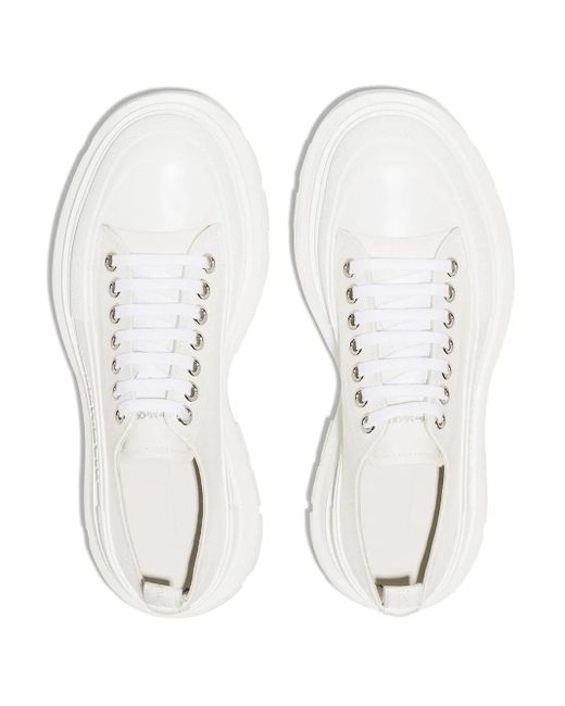 McQueen White Tread Slick Sneakers