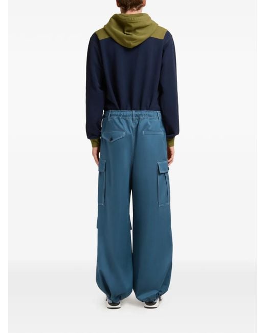 Marni Blue Water-Repellent Gabardine Workwear Pants for men