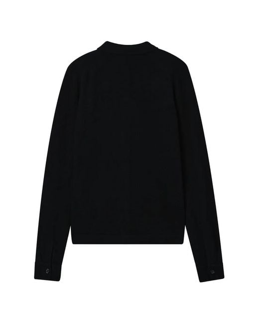 Totême Black Buttoned Collar Cardigan