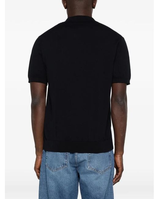 Corneliani Black V-Neck T-Shirt for men