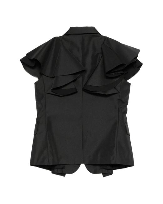 Comme des Garçons Black Ruffled Button Coat