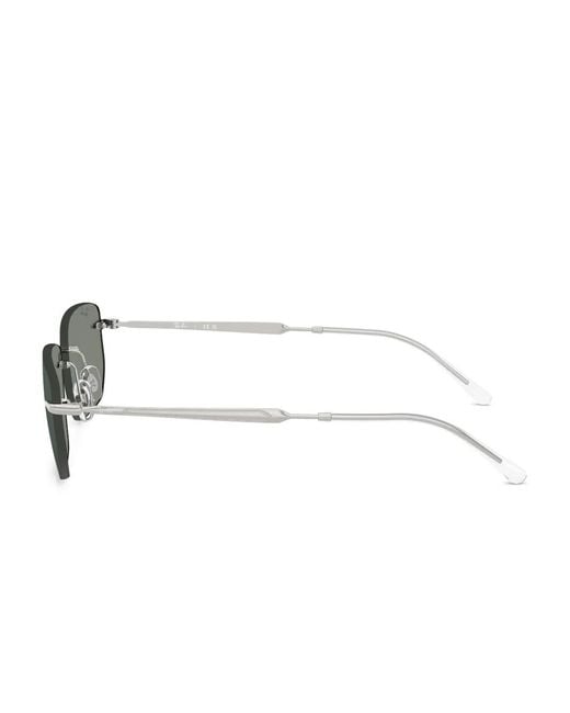 Ray-Ban Green Square-Frame Rimless Sunglasses