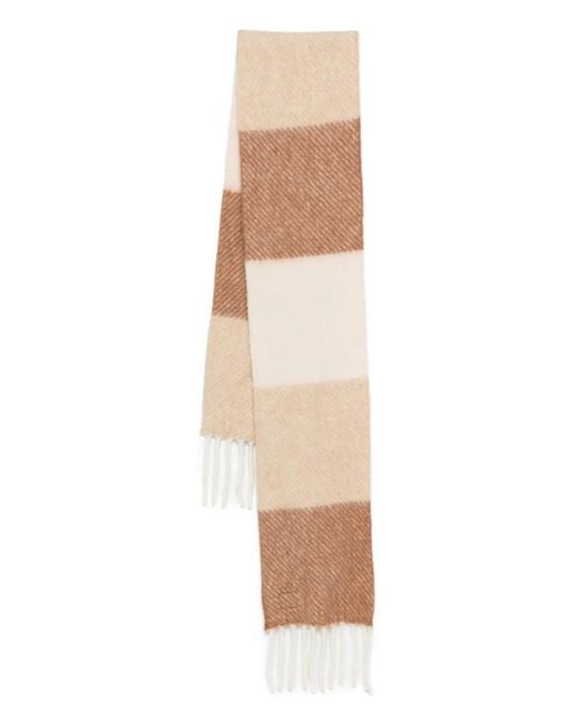 Loewe Natural Écharpe Rayée À Franges