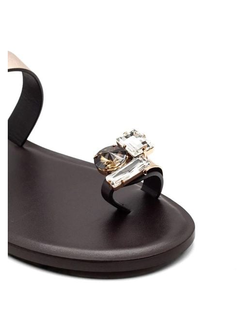 DONNARì White Crystal-Embellished Mules