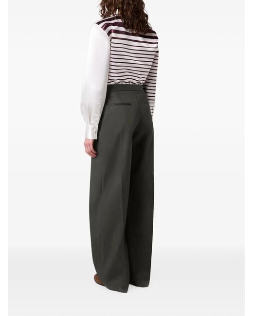 MSGM Black Pantalon Ample À Design Plissé