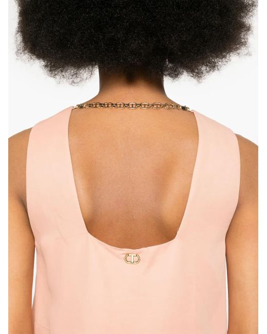 Twinset Pink Robe Courte À Coupe Évasée