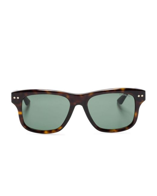 Montblanc Green Tortoiseshell Square-frame Sunglasses for men