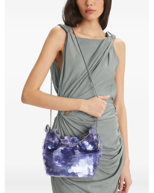 Tory Burch Blue Fleming Mini Hobo Bag