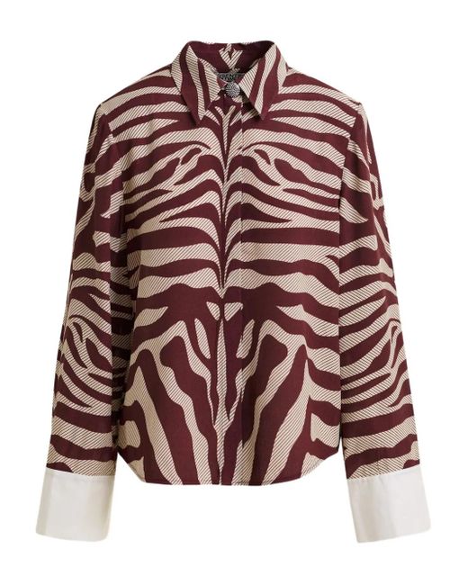 Essentiel Antwerp Red Zebra-Print Shirt
