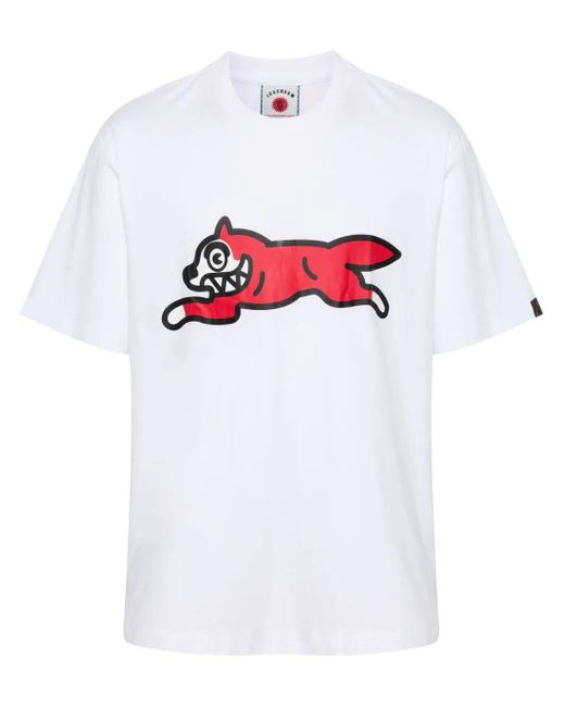 ICECREAM White Running Dog Cotton T-Shirt for men