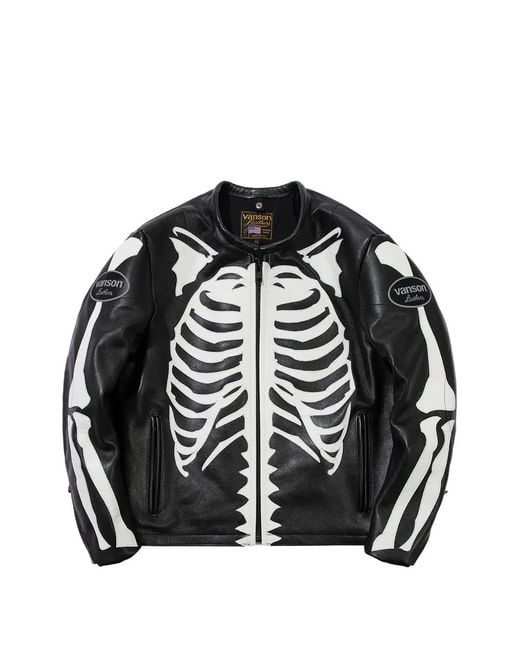 Chaqueta de chándal bones Vanson Leathers de hombre de color Black