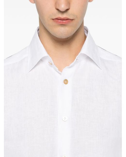Kiton White Long-Sleeve Shirt for men