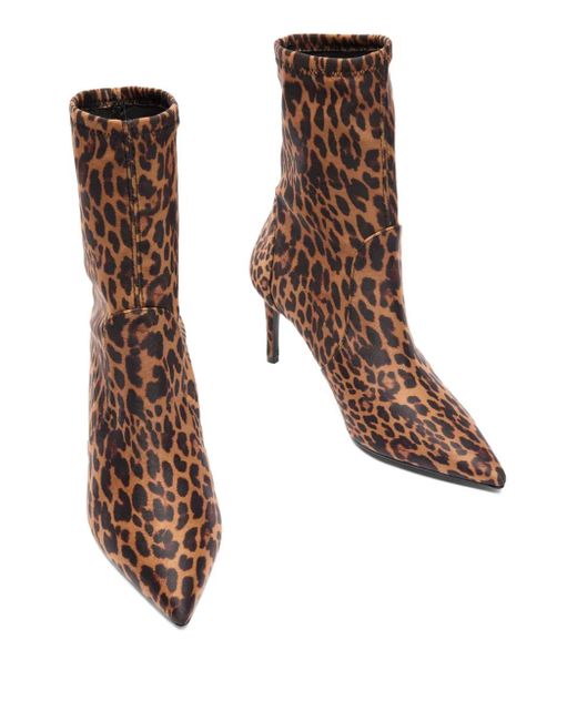 Stuart Weitzman Brown 100Mm Stuart Power Leopard-Print Boots