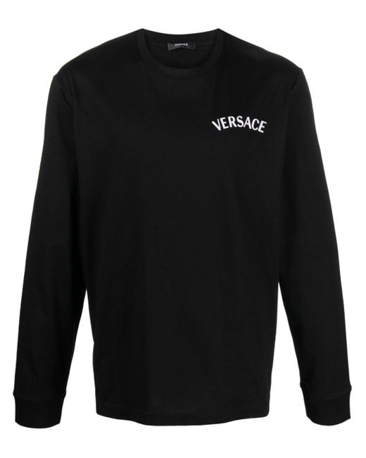 メンズ Versace ロゴ Tシャツ Black