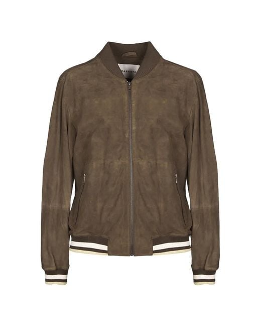Amaranto Brown Zip Bomber Jacket for men