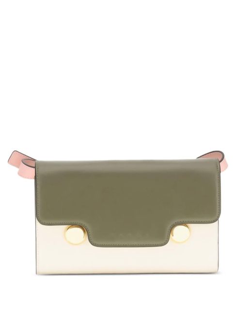 Marni Gray Trunkaroo Calf Leather Two-Tone Shoulder Bag