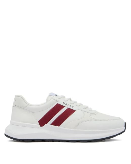 Bally White Sylen Ribbon-Detail Leather Sneakers for men
