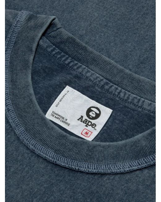 A Bathing Ape Blue Logo-Patch T-Shirt