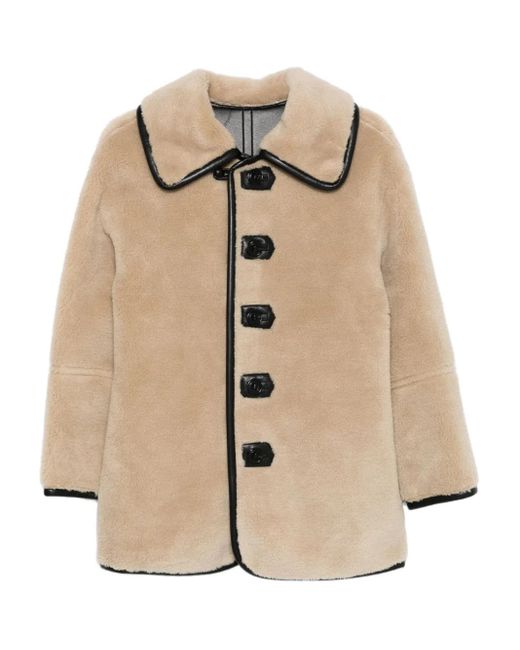 Low Classic Natural Contrasting Leather-Trim Jacket