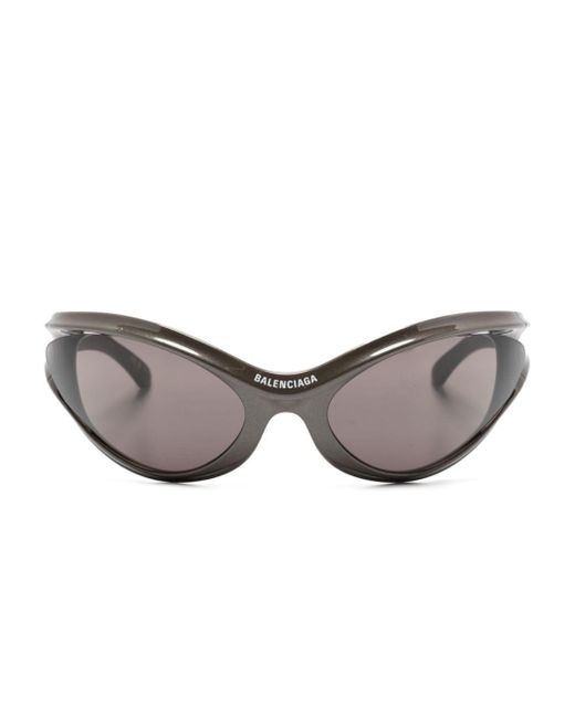 Balenciaga Gray Dynamo Wrap Sonnenbrille mit Oversized-Gestell