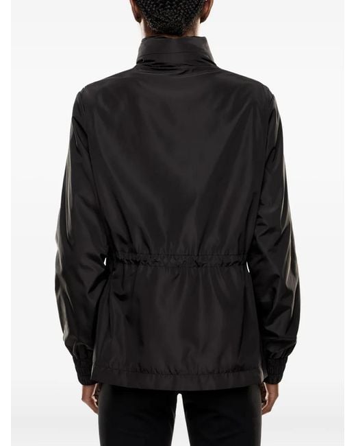 EA7 Black Drawstring-Waist Bomber Jacket