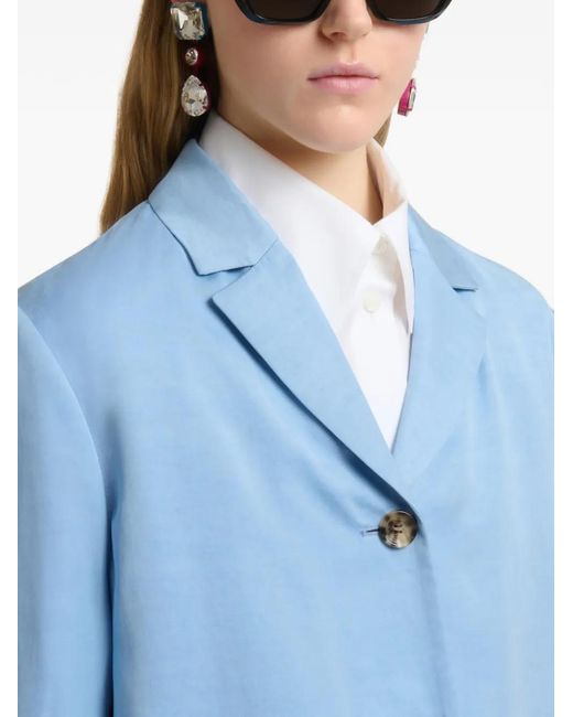 Marni Blue Patch-Pocket Single-Breasted Jacket