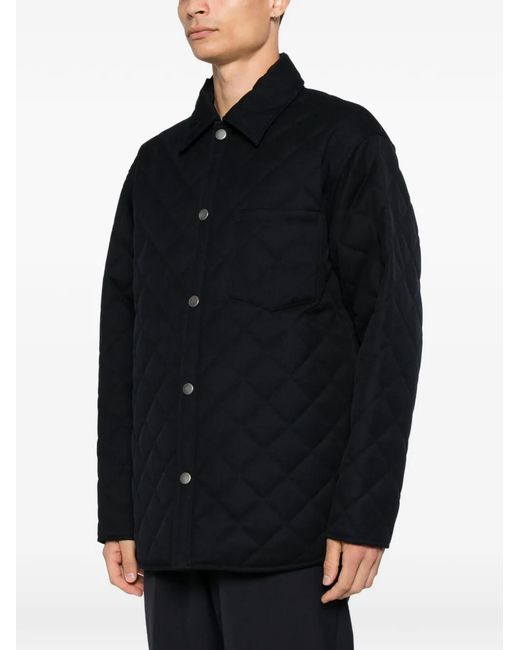 A.P.C. Black Quilted Press-Stud Jacket for men