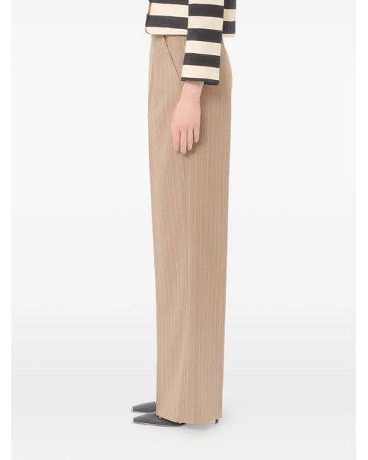 Valentino Garavani Natural Faded Pinstripe Trousers