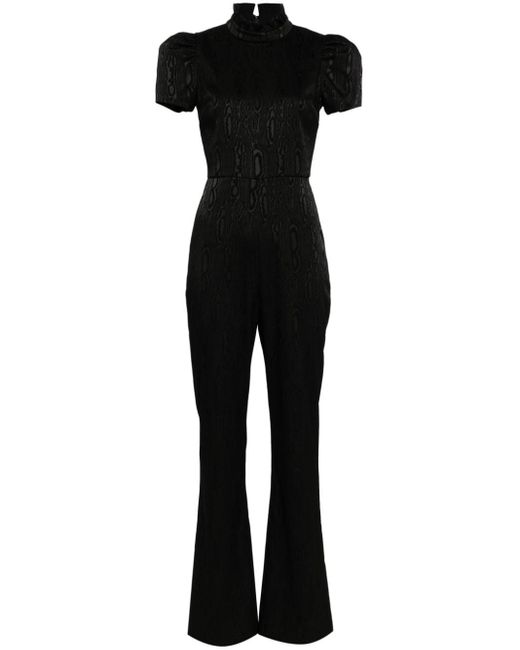 Alice + Olivia Jorah Jumpsuit Met Wijde Pijpen in het Black
