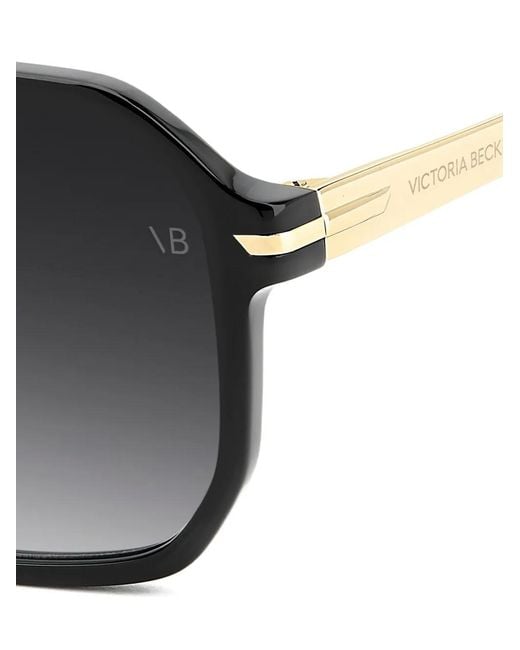 Victoria Beckham Black Pilot-Frame Sunglasses