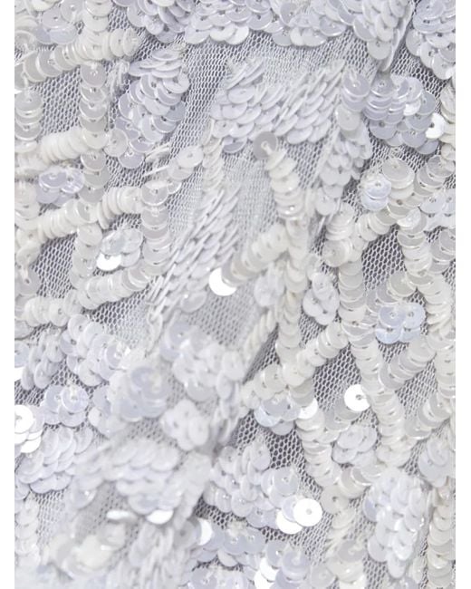Needle & Thread White Isabella Sequinned Maxi Dress