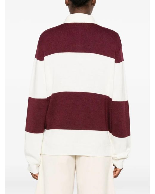 A.P.C. Purple Luis Striped Polo Sweater