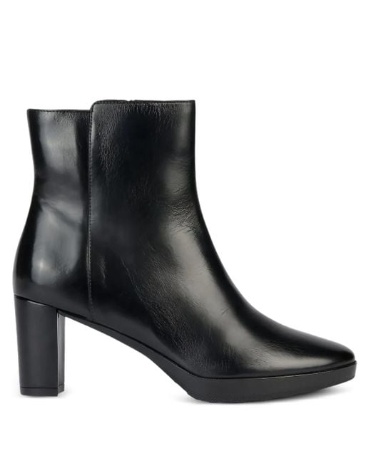 Geox Black 60Mm Walk Pleasure Zip-Detail Block-Heel Boots