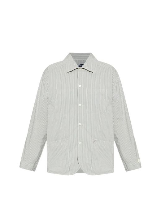 Jacquemus White La Veste Boutis Striped Overshirt for men