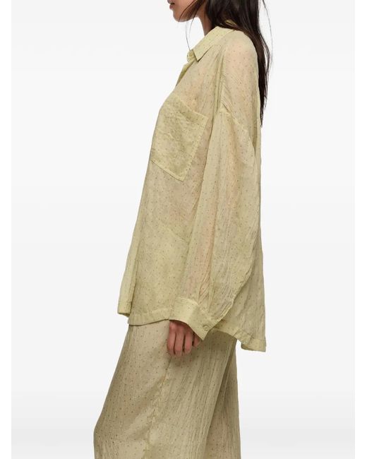 Bimba Y Lola Yellow Polka-Dot Oversized Shirt