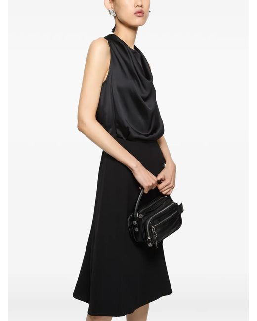 Acne Black Cowl-Neck Sleeveless Dress
