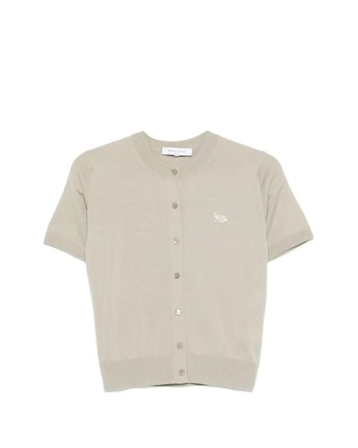 Maison Kitsuné White Logo-Patch Cardigan