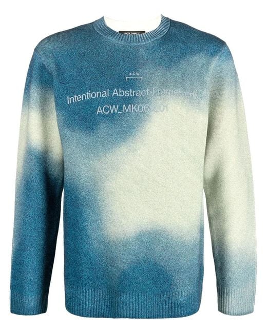 A_COLD_WALL* Blue Gradient-Knit Crew-Neck Jumper for men