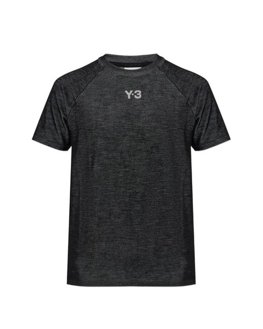 Y-3 Black X Amg Pretronas Mercedes Logo-Print T-Shirt for men
