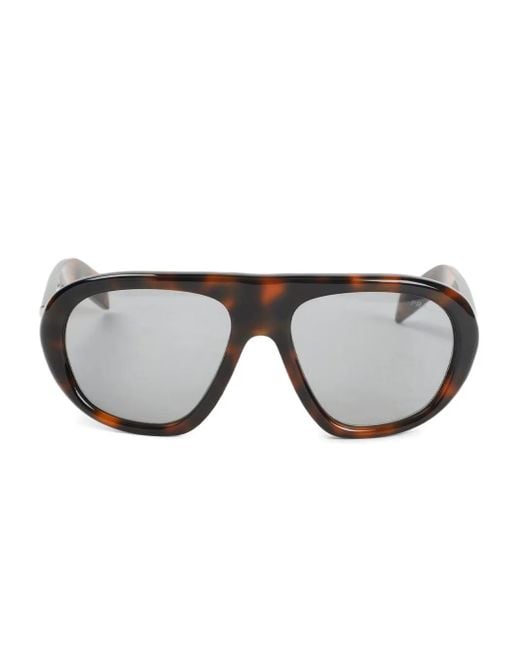 Prada Acetate Geometric Sunglasses Gray