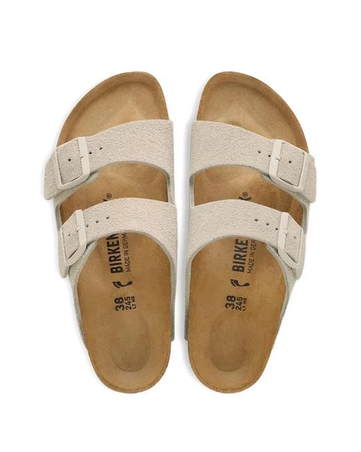 Birkenstock White Arizona Buckle-Fastening Sandals